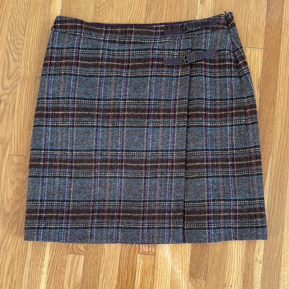 Boden wool tweed plaid skirt size 6 US